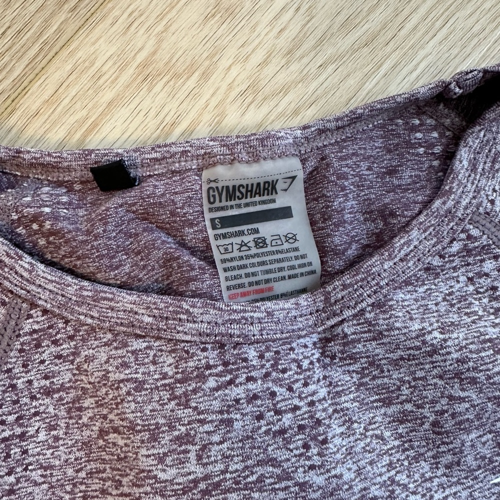 Gymshark Women's Seamless Purple Marl Crop Top - Picture 4 of 4